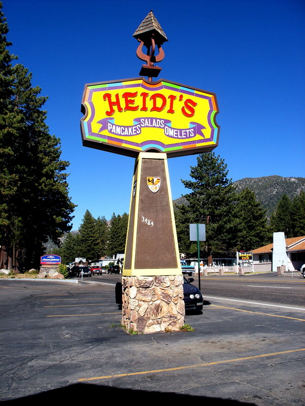 Menu for Heidi’s Pancake House in South Lake Tahoe, California