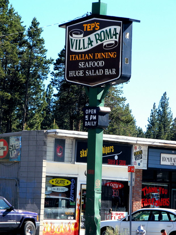 Menu for Tep’s Villa Roma in South Lake Tahoe, California