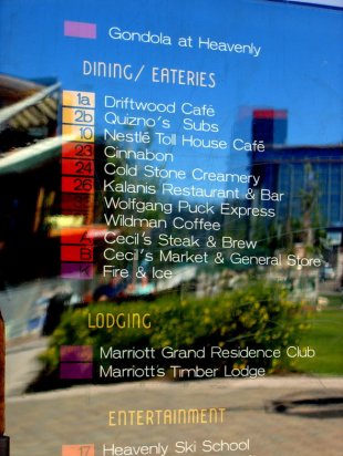 Gondola at Heavenly Dining Restaurant List